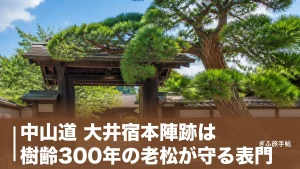 中山道 大井宿本陣跡は樹齢300年の老松が守る表門｜桝形6ヶ所が残る宿場歩きガイドのアイキャッチ画像
