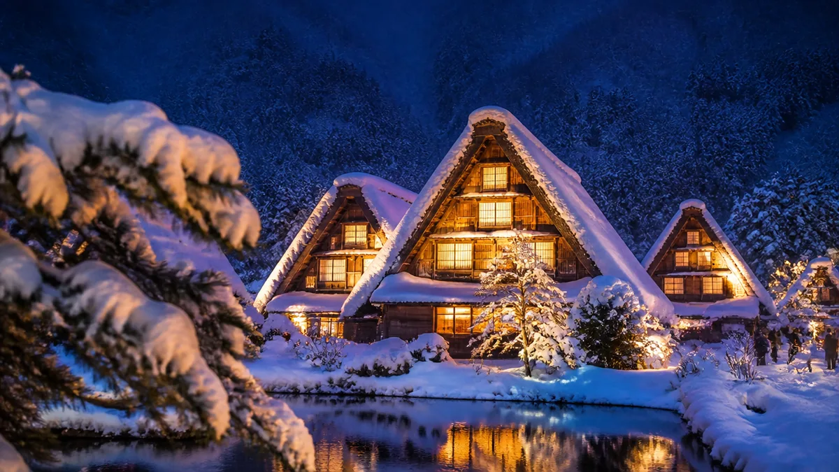 世界遺産が雪に包まれる｜白川郷の冬とライトアップの解説画像