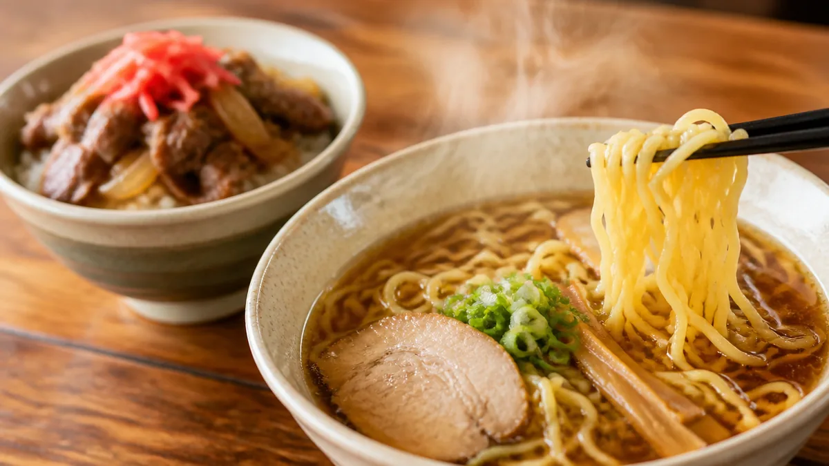 900円のラーメンか、1,200円の牛丼か|サッと食べて出発したい人の正解の解説画像