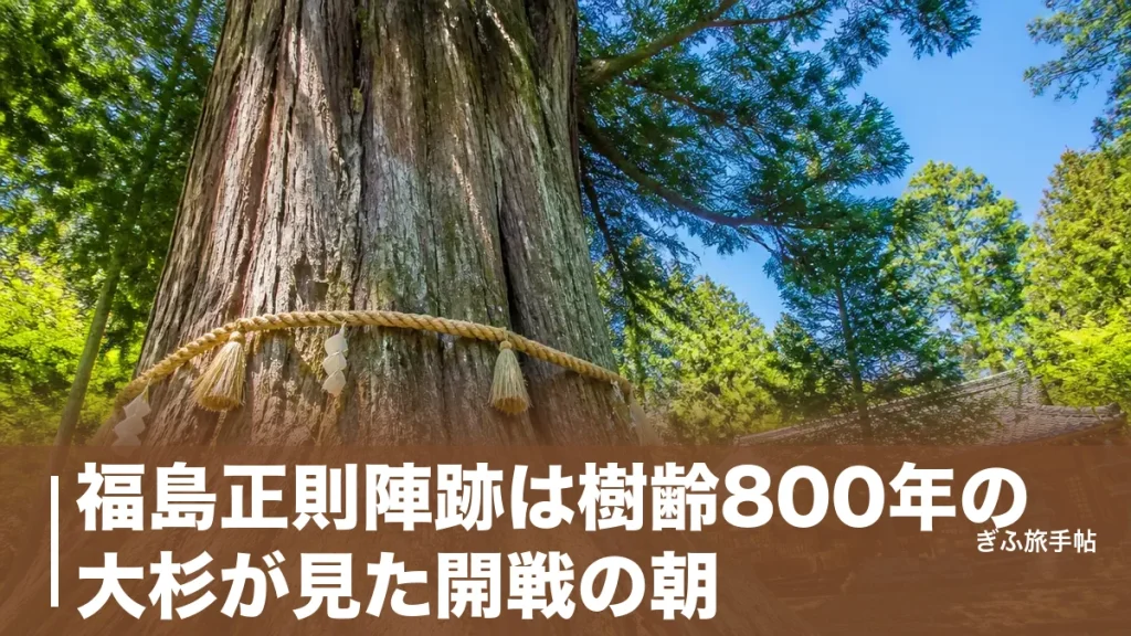 福島正則陣跡は樹齢800年の大杉が見た開戦の朝｜駐車場6台・入場無料の完全ガイドのアイキャッチ画像