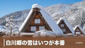 白川郷の雪はいつが本番？積雪173cmの合掌造り集落を歩く冬旅ガイドのアイキャッチ画像