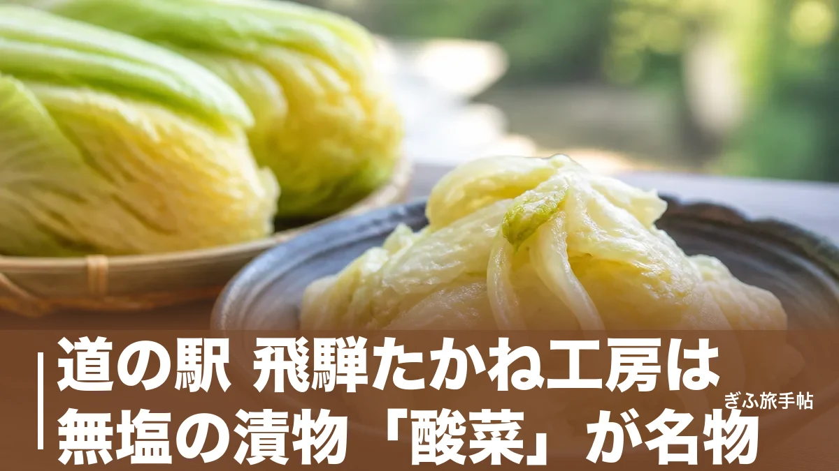 道の駅 飛騨たかね工房は無塩の漬物「酸菜」が名物｜火畑そばと峠ドライブ完全ガイドのアイキャッチ画像
