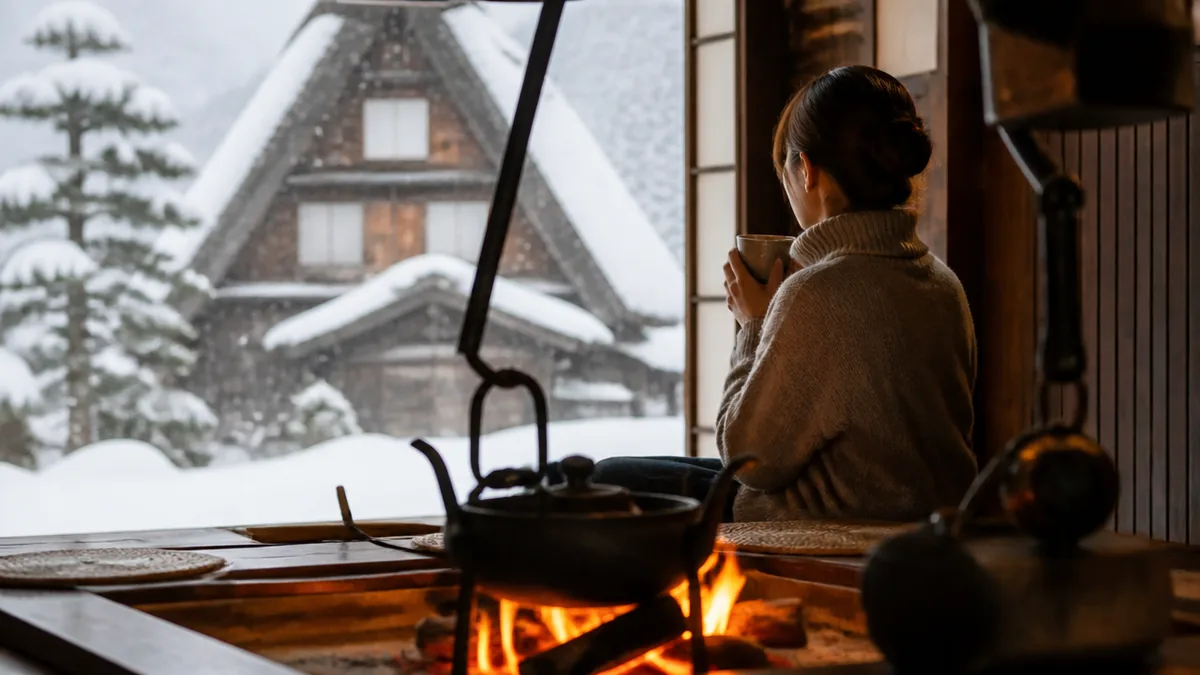 雪の日こそ中に入りたい、4つの合掌造り見学施設の解説画像