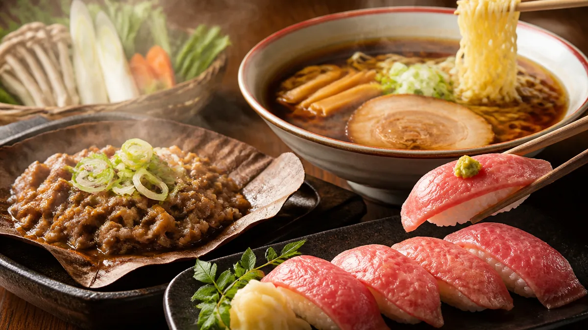 高山美食の軸になるのは「飛騨牛・高山ラーメン・朴葉味噌」の3本柱の解説画像