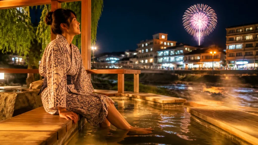 下呂温泉 夜の楽しみ方は21時が分かれ目｜足湯3か所・湯めぐり・冬花火で過ごす完全ガイドのアイキャッチ画像