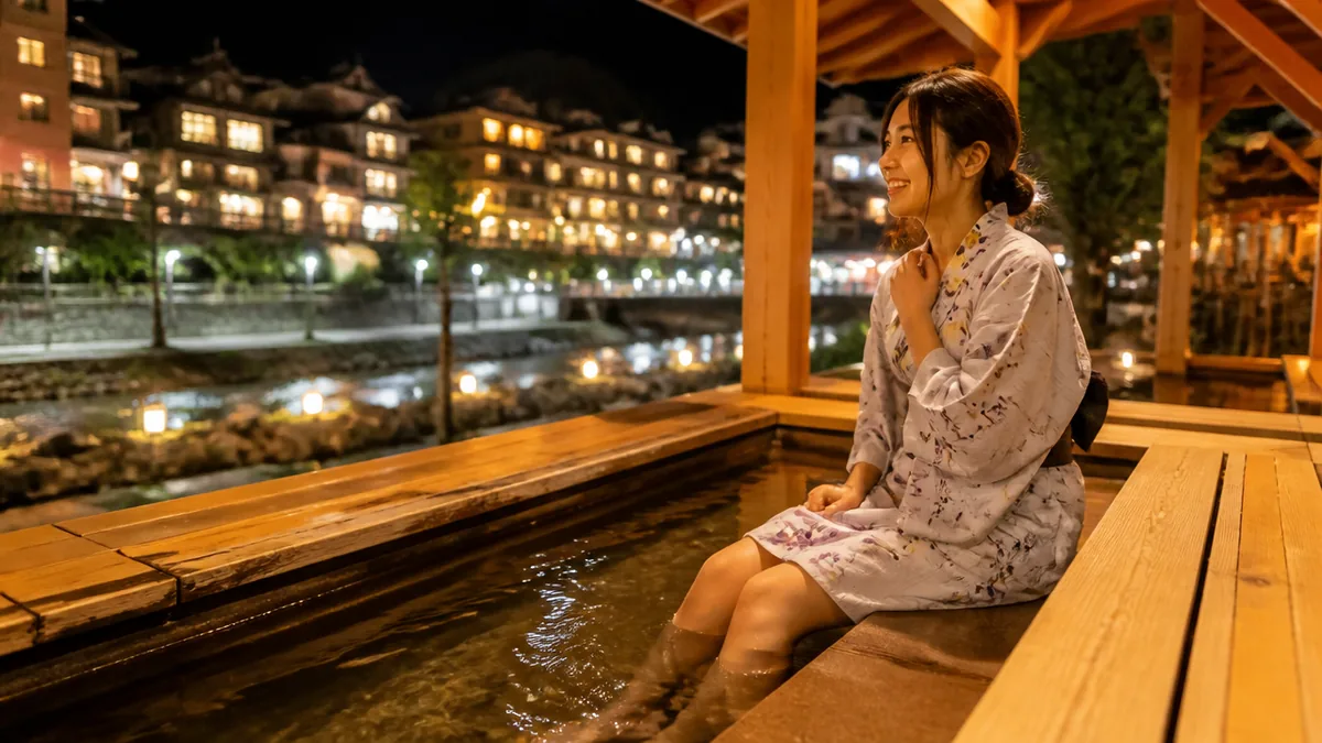 21時を過ぎても使える足湯はどこ?時間帯別の足湯めぐりの解説画像