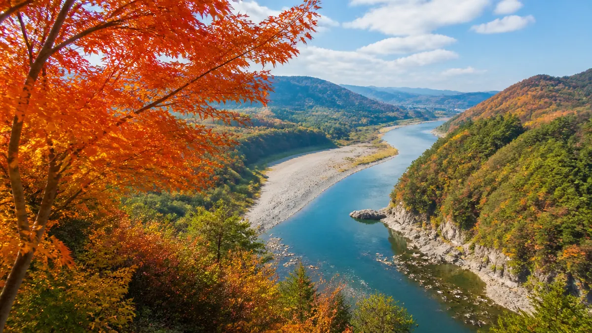 春だけじゃない?秋の紅葉と木曽川の眺めを楽しむの解説画像