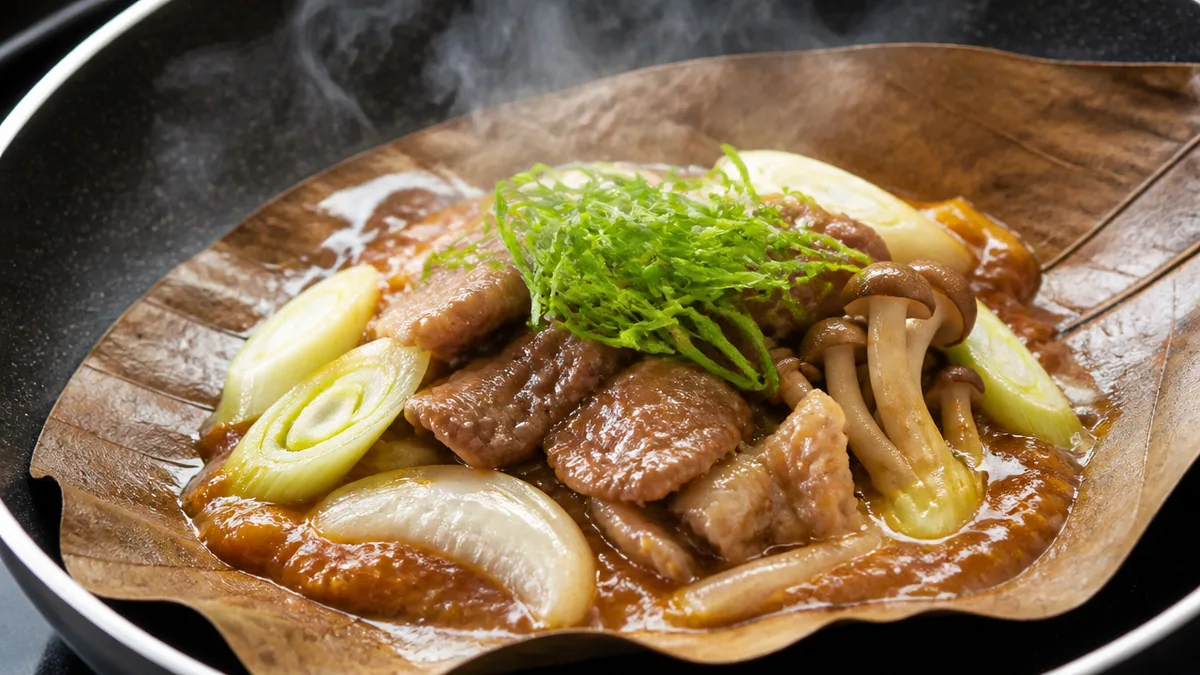 朴葉味噌とは?飛騨の囲炉裏から生まれた「葉の上で焼く味噌」の解説画像