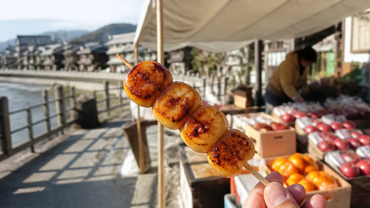 飛騨高山朝市の朝ごはんは何を食べる?屋台のつまみ方と季節の味の解説画像